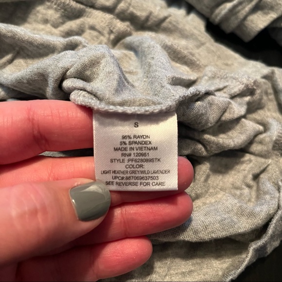 Gray & Purple Long Sleeve Lightweight Drawstring Hoodie, Size Small - Picture 6 of 6